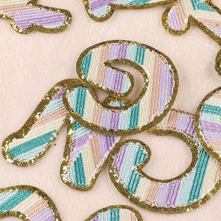 Colorful Golden-edged Letters Chenille Patch high quality Colorful Golden-edged Letters Chenille Patch high quality